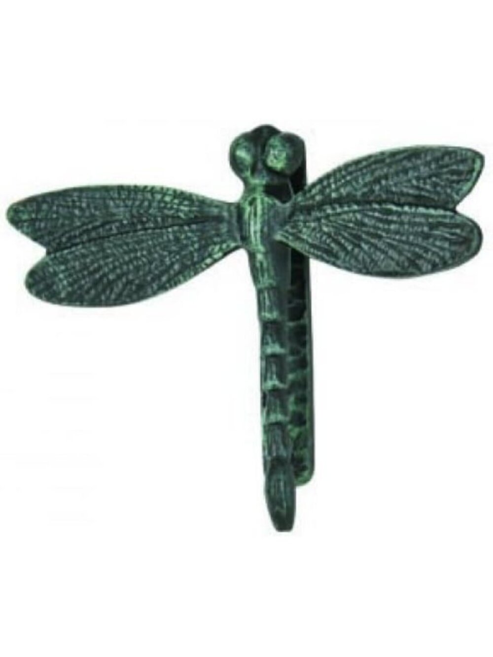 Large Cast Iron Dragonfly Door Knocker, Verdigris Green Finish, 8"x7" Home Decor